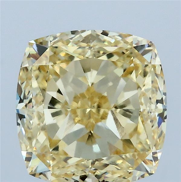 4.10 Carat Cushion Shaped, Ideal Cut, FANCY YELLOW Color, VVS2 Clarity, IGI Certified Lab Grown Diamond