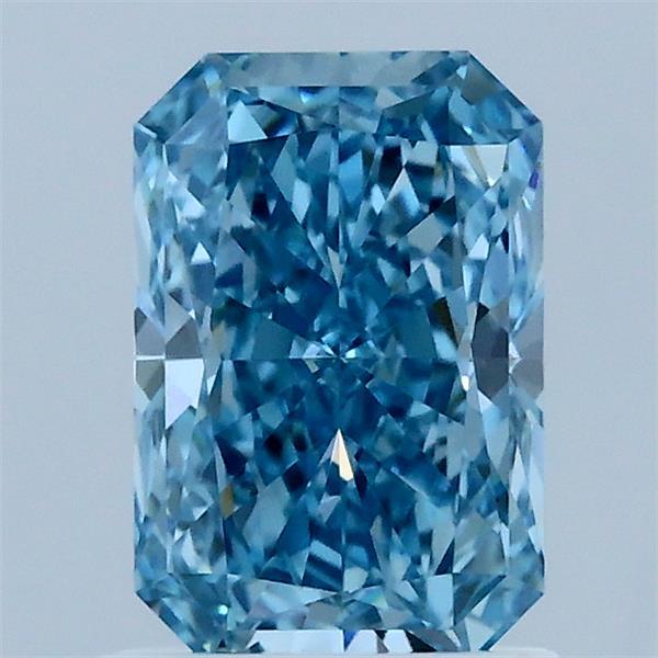 1.31 Carat Radiant Shaped, Ideal Cut, FANCY VIVID BLUE Color, VVS2 Clarity, IGI Certified Lab Grown Diamond