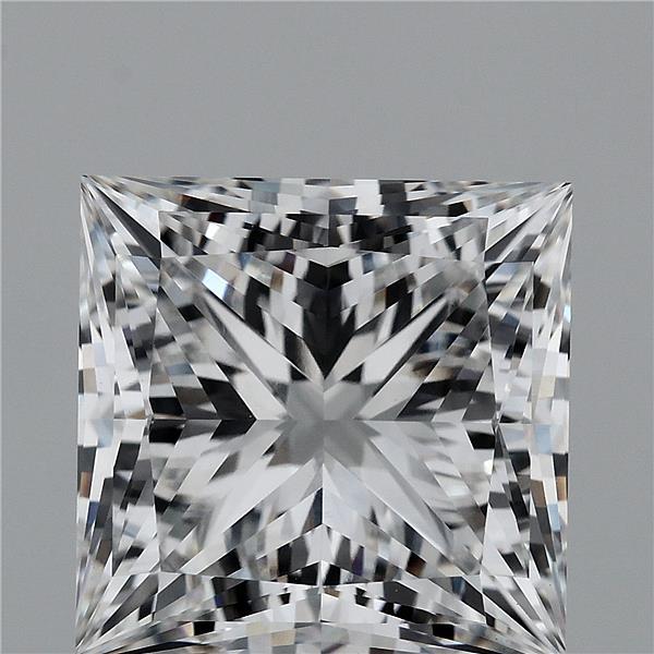 5.86 Carat Princess Shaped, Ideal Cut, E Color, VVS2 Clarity, IGI Certified Lab Grown Diamond