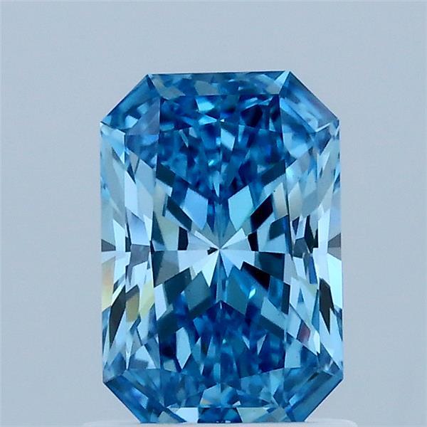 1.07 Carat Radiant Shaped, Excellent Cut, FANCY VIVID BLUE Color, VS1 Clarity, IGI Certified Lab Grown Diamond