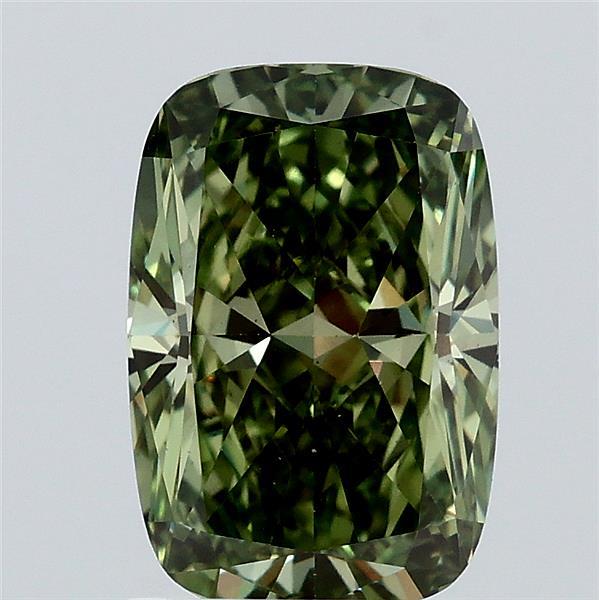 2.03 Carat Cushion Shaped, Ideal Cut, FANCY VIVID GREEN Color, VS1 Clarity, IGI Certified Lab Grown Diamond
