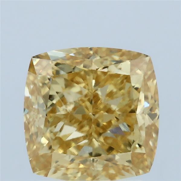 3.02 Carat Cushion Shaped, Ideal Cut, FANCY VIVID YELLOW Color, VVS2 Clarity, IGI Certified Lab Grown Diamond