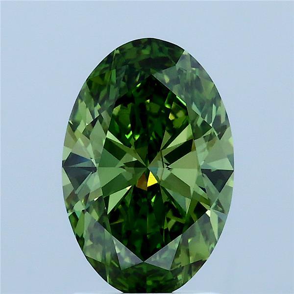 1.78 Carat Oval Shaped, Ideal Cut, FANCY VIVID GREEN Color, VS1 Clarity, IGI Certified Lab Grown Diamond