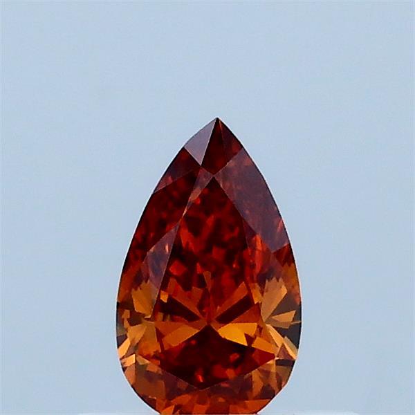0.32 Carat Pear Shaped, Ideal Cut, FANCY VIVID ORANGE Color, VS1 Clarity, IGI Certified Lab Grown Diamond