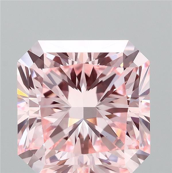 2.85 Carat Radiant Shaped, Ideal Cut, FANCY VIVID PINK Color, VS1 Clarity, IGI Certified Lab Grown Diamond