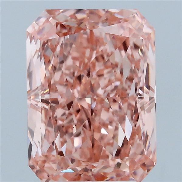 3.56 Carat Radiant Shaped, Excellent Cut, FANCY VIVID PINK Color, VS2 Clarity, IGI Certified Lab Grown Diamond