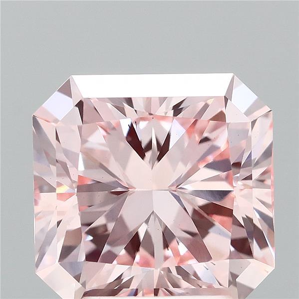 3.01 Carat Radiant Shaped, Ideal Cut, FANCY INTENSE PINK Color, VS2 Clarity, IGI Certified Lab Grown Diamond