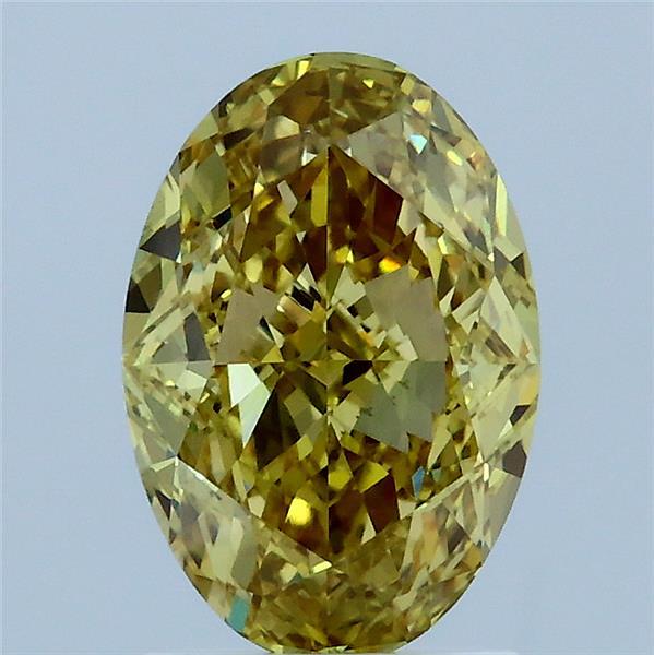 2.01 Carat Oval Shaped, Excellent Cut, FANCY INTENSE YELLOW Color, VS1 Clarity, IGI Certified Lab Grown Diamond