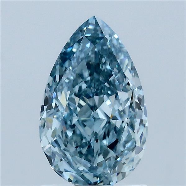 1.52 Carat Pear Shaped, Ideal Cut, FANCY VIVID BLUE Color, VS1 Clarity, IGI Certified Lab Grown Diamond