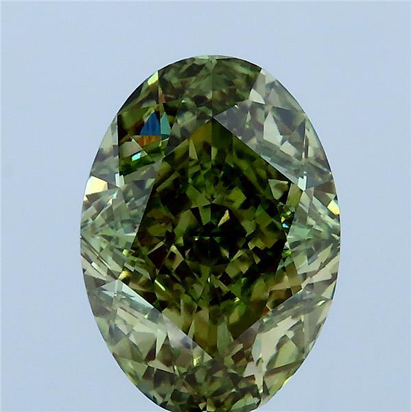 3.18 Carat Oval Shaped, Very Good Cut, FANCY VIVID GREEN Color, VS1 Clarity, IGI Certified Lab Grown Diamond