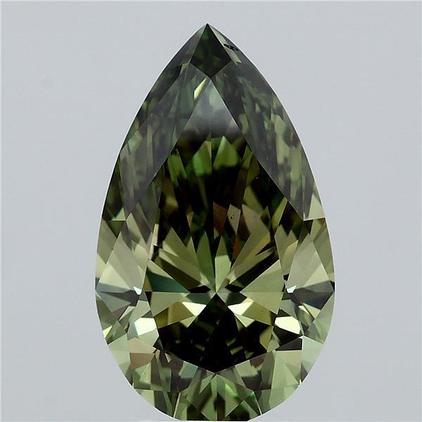 5.02 Carat Pear Shaped, Very Good Cut, FANCY VIVID GREEN Color, VS1 Clarity, IGI Certified Lab Grown Diamond