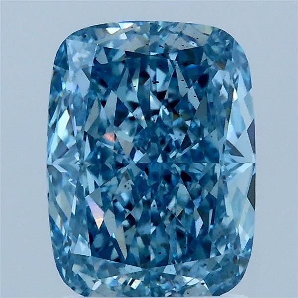 2.19 Carat Cushion Shaped, Excellent Cut, FANCY VIVID BLUE Color, SI1 Clarity, IGI Certified Lab Grown Diamond