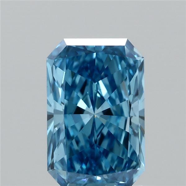 0.93 Carat Radiant Shaped, Ideal Cut, FANCY VIVID BLUE Color, VS1 Clarity, IGI Certified Lab Grown Diamond