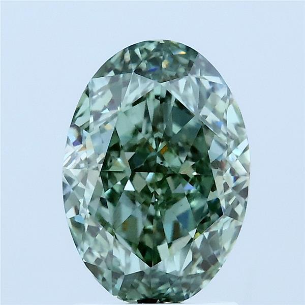 2.22 Carat Oval Shaped, Excellent Cut, FANCY VIVID GREEN Color, VS1 Clarity, IGI Certified Lab Grown Diamond