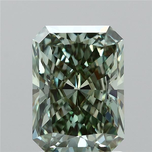 2.05 Carat Radiant Shaped, Ideal Cut, FANCY VIVID GREEN Color, VS2 Clarity, IGI Certified Lab Grown Diamond