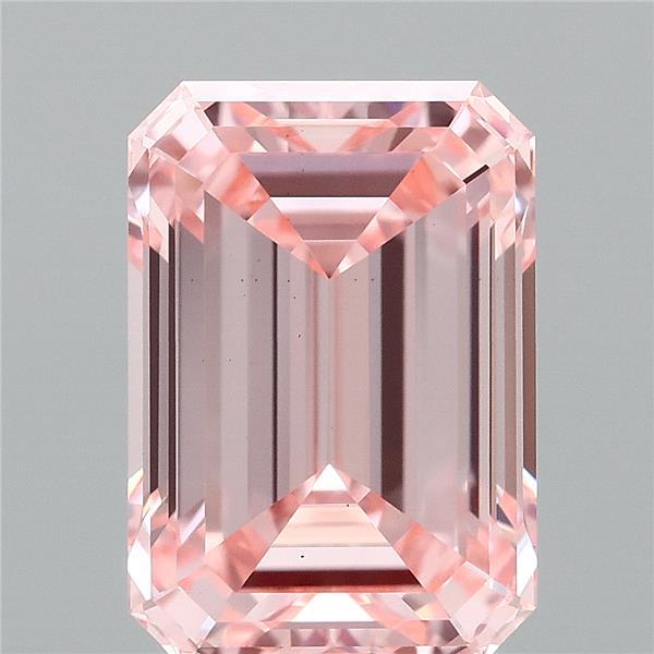 2.06 Carat Emerald Shaped, Ideal Cut, FANCY INTENSE PINK Color, VS1 Clarity, IGI Certified Lab Grown Diamond