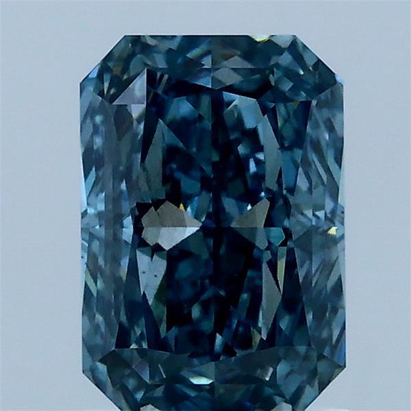 1.55 Carat Radiant Shaped, Ideal Cut, FANCY VIVID GREENISH BLUE Color, VS2 Clarity, IGI Certified Lab Grown Diamond