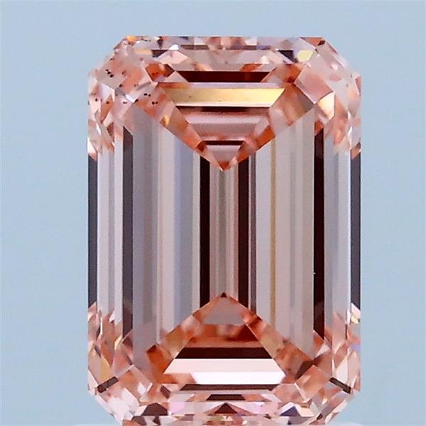 1.50 Carat Emerald Shaped, Ideal Cut, FANCY INTENSE PINK Color, VS2 Clarity, IGI Certified Lab Grown Diamond