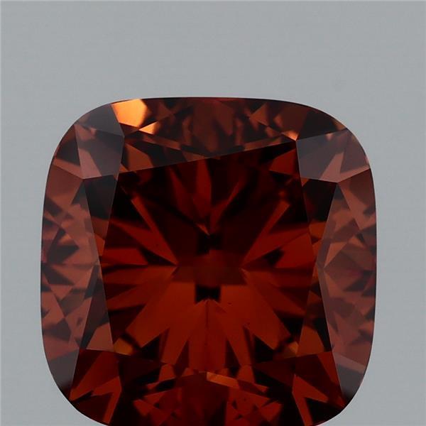 3.38 Carat Cushion Shaped, Ideal Cut, FANCY ORANGY BROWN Color, VS2 Clarity, IGI Certified Lab Grown Diamond