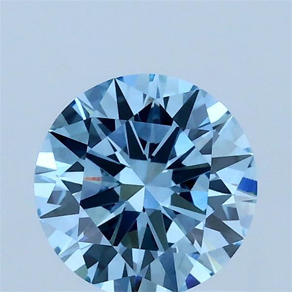 1.00 Carat Round Shaped, Excellent Cut, FANCY VIVID BLUE Color, VVS2 Clarity, IGI Certified Lab Grown Diamond