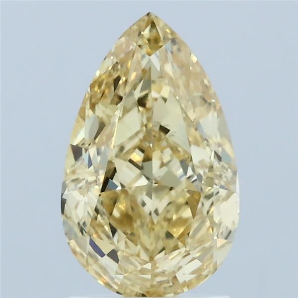 2.01 Carat Pear Shaped, Excellent Cut, FANCY INTENSE YELLOW Color, VVS2 Clarity, IGI Certified Lab Grown Diamond