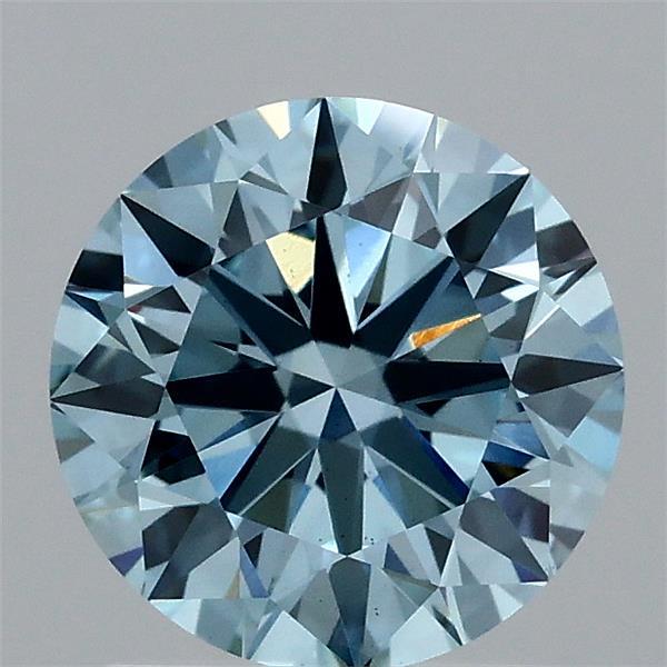 1.50 Carat Round Shaped, Excellent Cut, FANCY VIVID BLUE Color, VS2 Clarity, IGI Certified Lab Grown Diamond