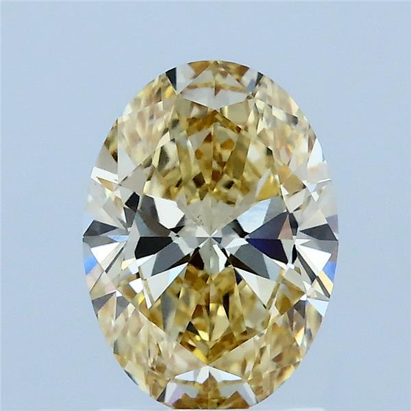 1.50 Carat Oval Shaped, Excellent Cut, FANCY INTENSE YELLOW Color, VS1 Clarity, IGI Certified Lab Grown Diamond