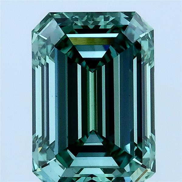 2.27 Carat Emerald Shaped, Ideal Cut, FANCY VIVID GREEN Color, VS1 Clarity, IGI Certified Lab Grown Diamond