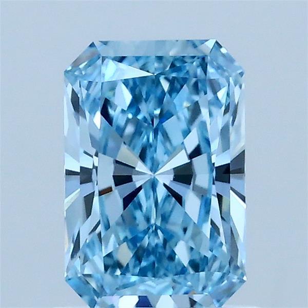 1.01 Carat Radiant Shaped, Ideal Cut, FANCY VIVID BLUE Color, VVS2 Clarity, IGI Certified Lab Grown Diamond