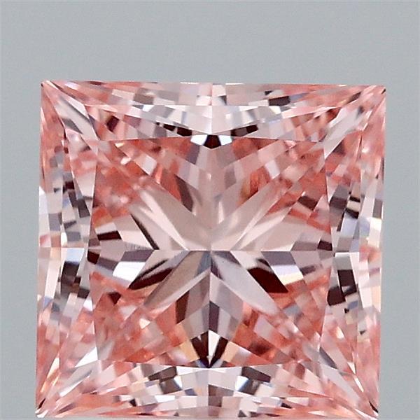 2.04 Carat Princess Shaped, Ideal Cut, FANCY INTENSE PINK Color, VVS2 Clarity, IGI Certified Lab Grown Diamond