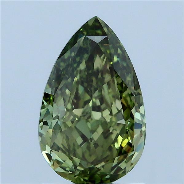 1.54 Carat Pear Shaped, Ideal Cut, FANCY VIVID GREEN Color, VS1 Clarity, IGI Certified Lab Grown Diamond