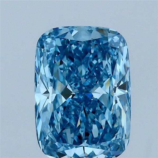 1.45 Carat Cushion Shaped, Ideal Cut, FANCY VIVID BLUE Color, VS1 Clarity, IGI Certified Lab Grown Diamond