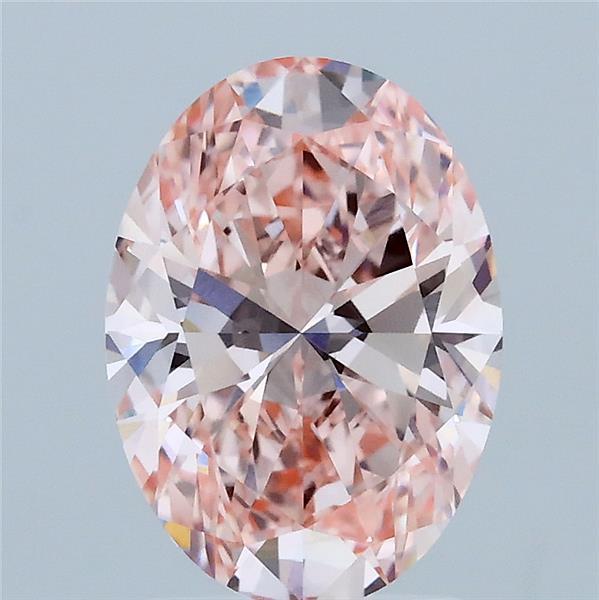 2.03 Carat Oval Shaped, Ideal Cut, FANCY VIVID PINK Color, VVS2 Clarity, IGI Certified Lab Grown Diamond