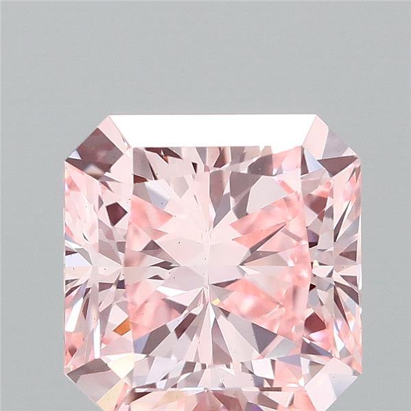3.01 Carat Radiant Shaped, Ideal Cut, FANCY INTENSE PINK Color, VS2 Clarity, IGI Certified Lab Grown Diamond