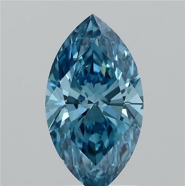 1.51 Carat Marquise Shaped, Ideal Cut, FANCY VIVID BLUE Color, VS1 Clarity, IGI Certified Lab Grown Diamond
