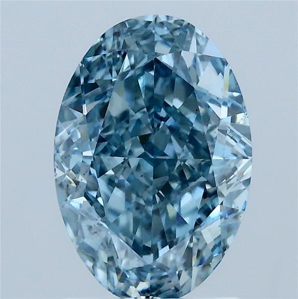 2.08 Carat Oval Shaped, Excellent Cut, FANCY VIVID BLUE Color, VS2 Clarity, IGI Certified Lab Grown Diamond