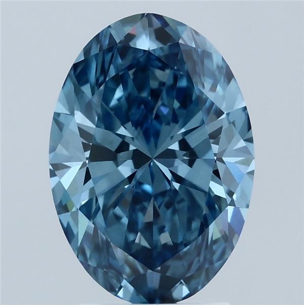 3.01 Carat Oval Shaped, Ideal Cut, FANCY VIVID BLUE Color, VS1 Clarity, IGI Certified Lab Grown Diamond