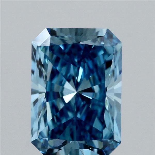3.06 Carat Radiant Shaped, Ideal Cut, FANCY VIVID BLUE Color, VS1 Clarity, IGI Certified Lab Grown Diamond