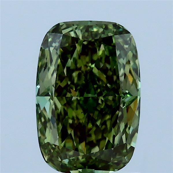 1.53 Carat Cushion Shaped, Ideal Cut, FANCY VIVID GREEN Color, VS1 Clarity, IGI Certified Lab Grown Diamond