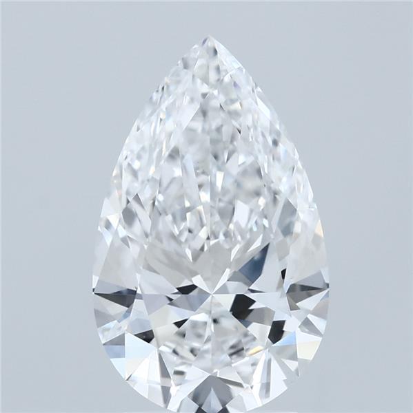 2.71 Carat Pear Shaped, Ideal Cut, D Color, VVS2 Clarity, IGI Certified Lab Grown Diamond