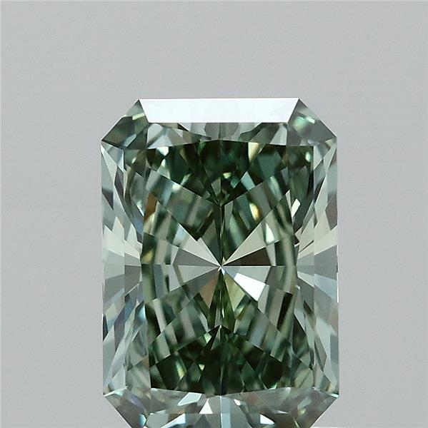 1.01 Carat Radiant Shaped, Ideal Cut, FANCY VIVID GREEN Color, VVS2 Clarity, IGI Certified Lab Grown Diamond
