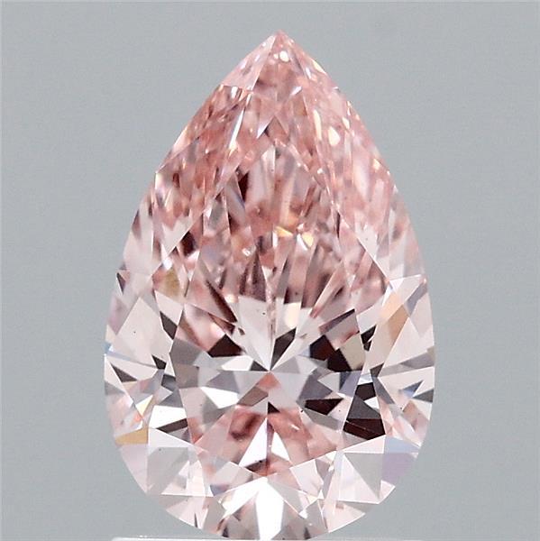1.40 Carat Pear Shaped, Ideal Cut, FANCY INTENSE PINK Color, VS1 Clarity, IGI Certified Lab Grown Diamond