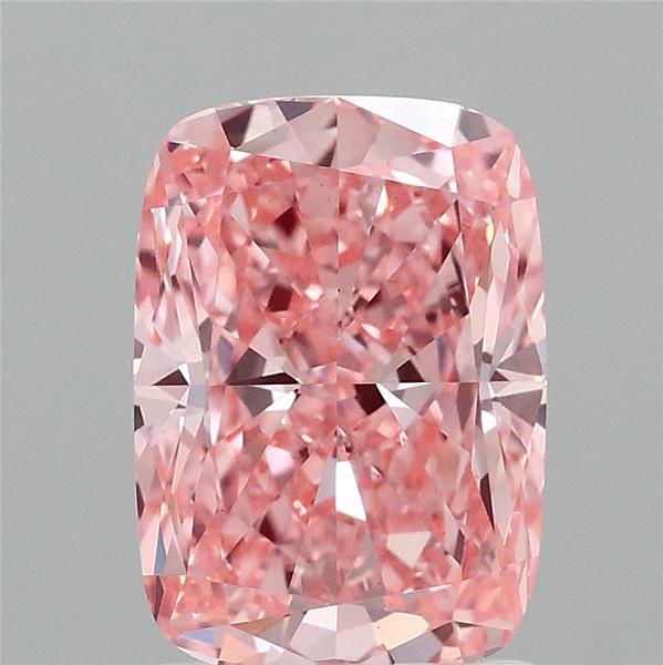 2.05 Carat Cushion Shaped, Ideal Cut, FANCY VIVID PINK Color, VS1 Clarity, IGI Certified Lab Grown Diamond