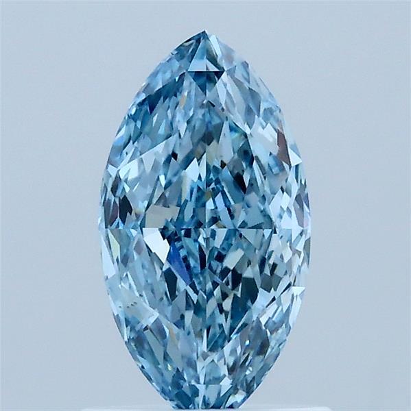 1.00 Carat Marquise Shaped, Excellent Cut, FANCY VIVID BLUE Color, VS2 Clarity, IGI Certified Lab Grown Diamond