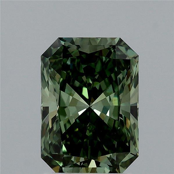2.09 Carat Radiant Shaped, Ideal Cut, FANCY VIVID GREEN Color, VS1 Clarity, IGI Certified Lab Grown Diamond