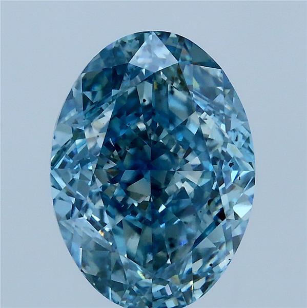 3.70 Carat Oval Shaped, Very Good Cut, FANCY VIVID BLUE Color, VS2 Clarity, IGI Certified Lab Grown Diamond