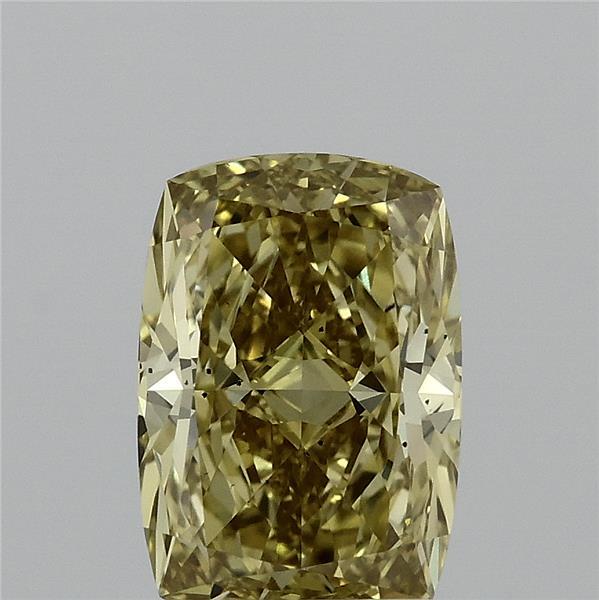 2.09 Carat Cushion Shaped, Ideal Cut, FANCY INTENSE YELLOW Color, SI1 Clarity, IGI Certified Lab Grown Diamond