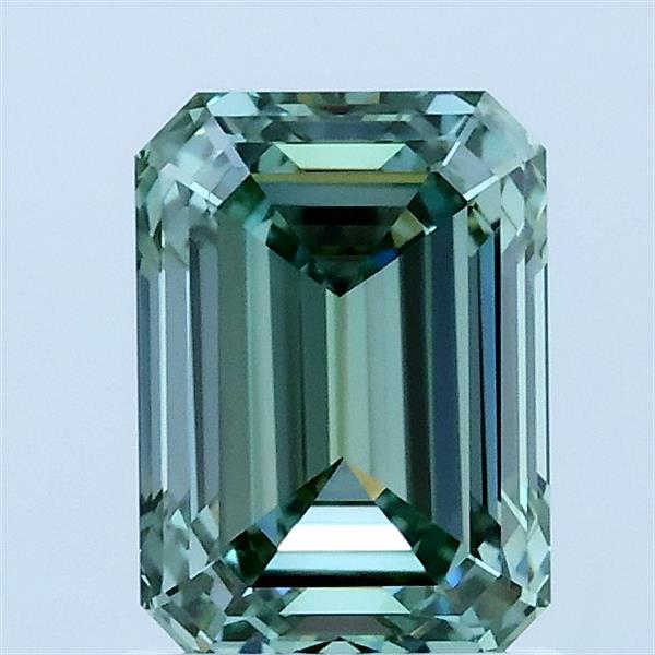 1.44 Carat Emerald Shaped, Ideal Cut, FANCY VIVID GREEN Color, VVS1 Clarity, IGI Certified Lab Grown Diamond