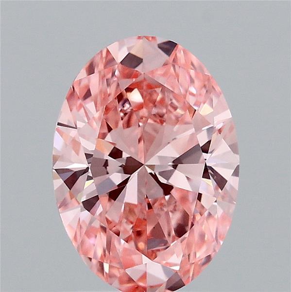 1.54 Carat Oval Shaped, Ideal Cut, FANCY VIVID PINK Color, VVS2 Clarity, IGI Certified Lab Grown Diamond