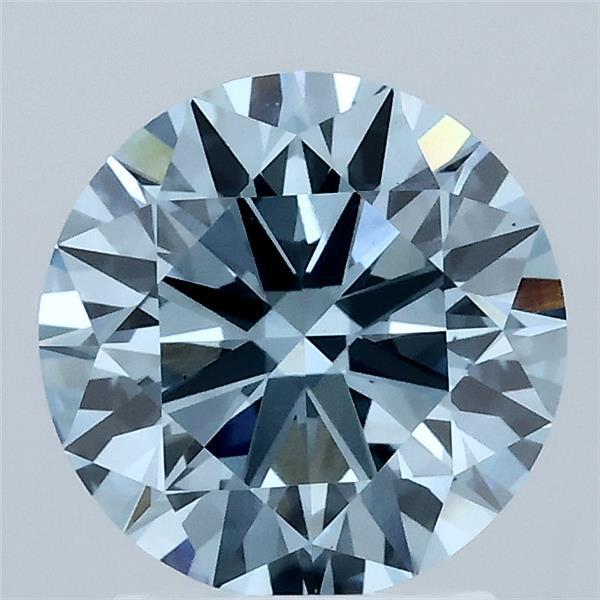 2.07 Carat Round Shaped, Ideal Cut, FANCY VIVID BLUE Color, VS1 Clarity, IGI Certified Lab Grown Diamond
